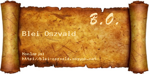 Blei Oszvald névjegykártya